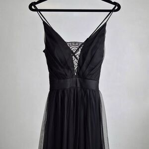 Windsor Formal Evening Gown Dress Womens Size 7 Black Lace Prom Maxi